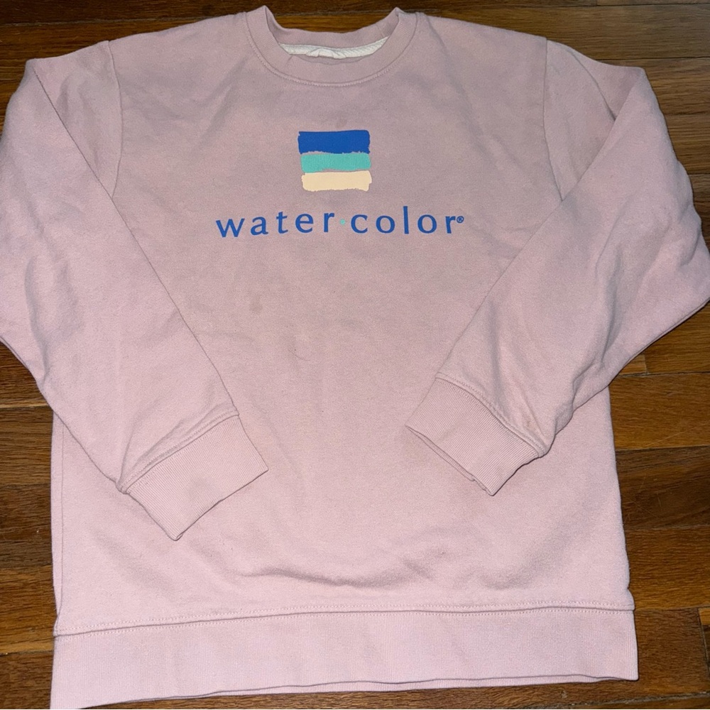 League Pink 'water•color' Graphic Sweatshirt with Blue & Teal Accent